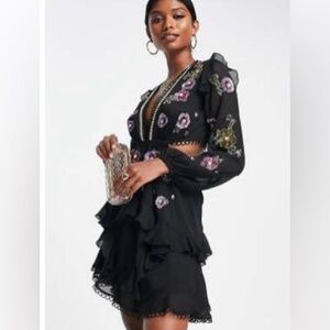 ASOS Black Floral Dress